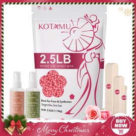 KOTAMU Hard Wax Beads for Women & Men Hair Removal, Cream Wax Beans for Full Body Sensitive Skin Chest Back Leg Facial Bikini Brazilian Waxing, 2.5lb Refill Waxing Beads Target Thick & Thin Hair - net weight: Pink