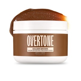 Overtone Color Depositing Semi-Permanent Hair Dye Conditioner - 8 oz For Natural & Color-Treated Hair, Moisturizing Shea Butter & Coconut Oil - Vegan & Cruelty-Free, Golden Brown