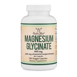 N/A Magnesium Glycinate 400mg, 180 Capsules (Vegan Safe, Manufactured and Third Party Tested in The USA, Gluten Free, Non-GMO) High Absorption Magnesi
