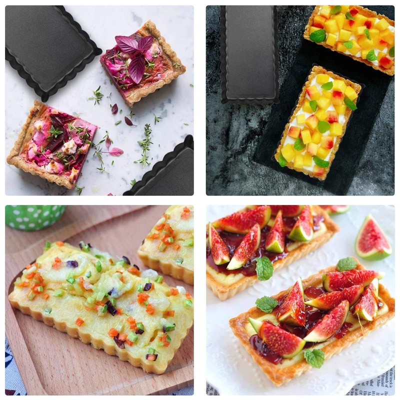Mini Tart Pan, Beasea 4 Inch 6pcs Rectangle Tart Pan