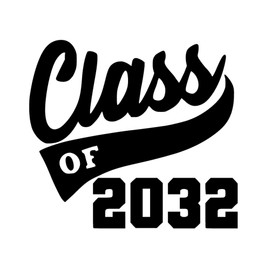 Graduation Iron On Transfer, Class Of 2032 Tshirt Decal, High School College Senior Shirt Sticker, HTV Graduate Patch, Pick Size Color, Iron-On Almost Anything (Black)