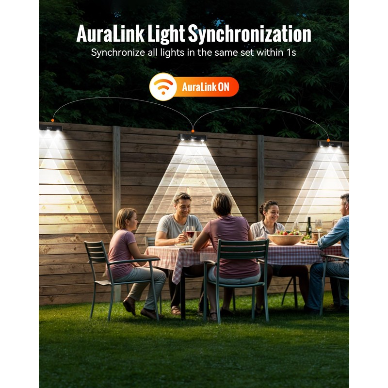 Solar Outdoor Fence Lights Solar Powered 12 Pack, Upgraded 50LM