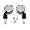 KEEPDSGN Motorcycle Round 7/8 Handle Bar End Mirror Black For
