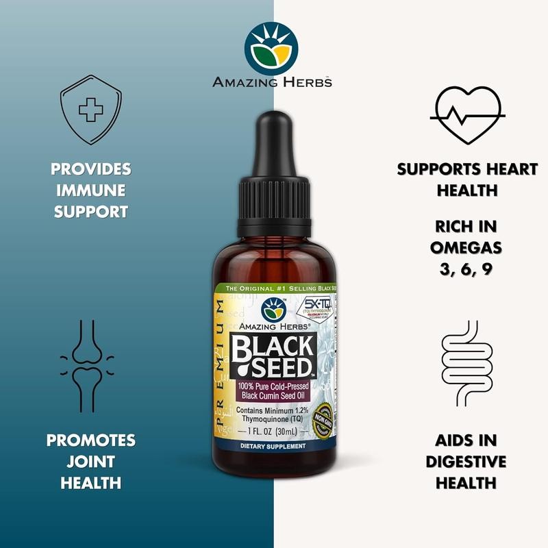 Premium Cold Pressed Black Seed Oil - Aids in Digestive