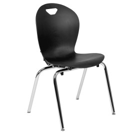 Flash Advantage Titan Black Student Stack School Chair, 18" - ADV-TITAN-18BLK
