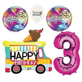 Ultimate Ice Cream Truck and Sundae Party Event Decorations Bouquet of Balloons (3rd Birthday)