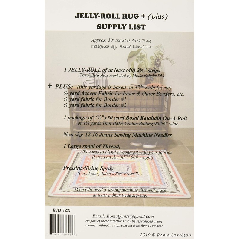 R.J. Designs Jelly Roll Rug Plus Pattern