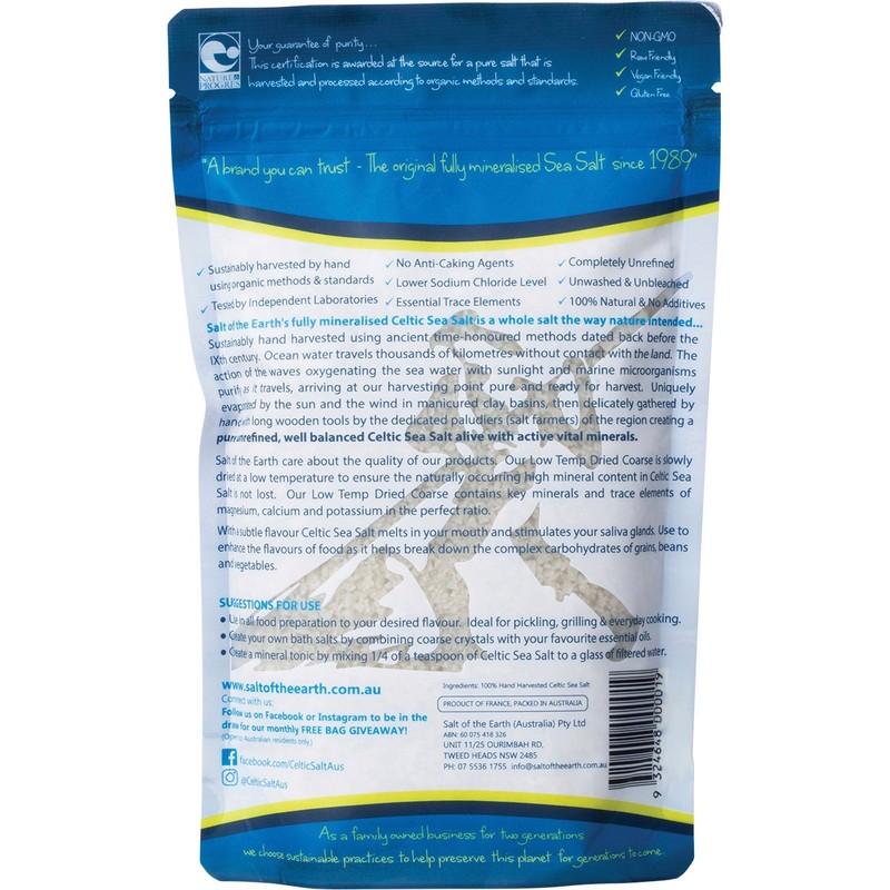 Salt Of The Earth Hand Harvested Celtic Sea Salt Pre-Dried
