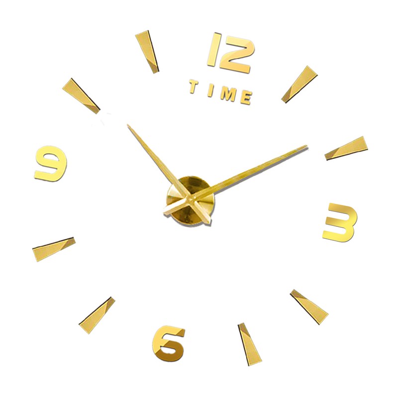 DIY Wall Clock Frameless Silent Modern 3D Mirror Wall Sticker
