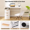 Tangkula White Desk with 3 Drawers & Built-in Charge Station,