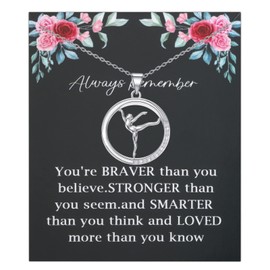 WSNANG Dancer Necklace - Dance Recital Gift for Women & Girls Who Love to Dance - Stainless Steel, Heart-Shaped Pendant