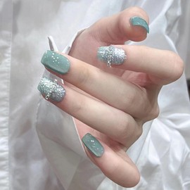 DSTLYF Nail Tips, Short 24 Pieces, Popular, Japanese Style, Fake Nails, Spring & Summer, Cat Eye Tip, Autumn & Winter, Classic Nail Almond, Stylish, Coming-of-Age Ceremonies, School Entrance