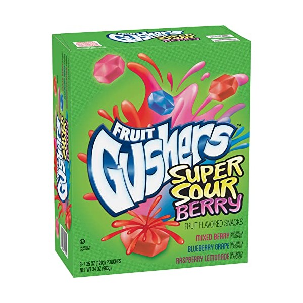 Betty Crocker Fruit Gushers, Super Sour Berry, 34 oz, 8