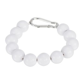 PATIKIL 1 Pcs Flagpole Retainer Ring Flag Pole Accessories, Flag Beaded Mount Ring Keep Flag Close to Pole Weight with Stainless Steel Cable for Indoor Outdoor Flagpole White