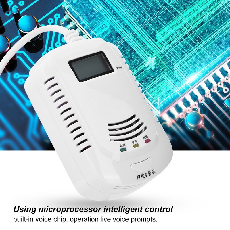 Combustible Gas Detector Live Action Speech LED Display Alarm Combustible