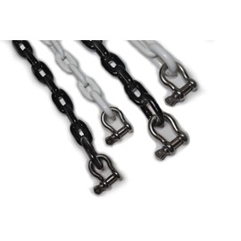 PVC Coated Boat Anchor Chain with Stainless Steel Shackles 4Foot/ 5Foot/ 6Foot/ Black/White (Black, 5/16" x 5 Foot)