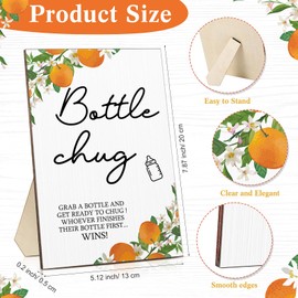 Roowest Bottle Chug Baby Shower Game Favors 12 Pcs Baby Shower Bottles Favor with 1 Wooden Sign for Gender Reveal Party Supplies Gifts(Cutie)