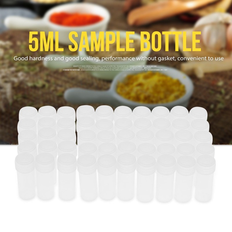 Plastic Sample Bottles 50pcs 5ml Small Clear Bottle Transparent Travel