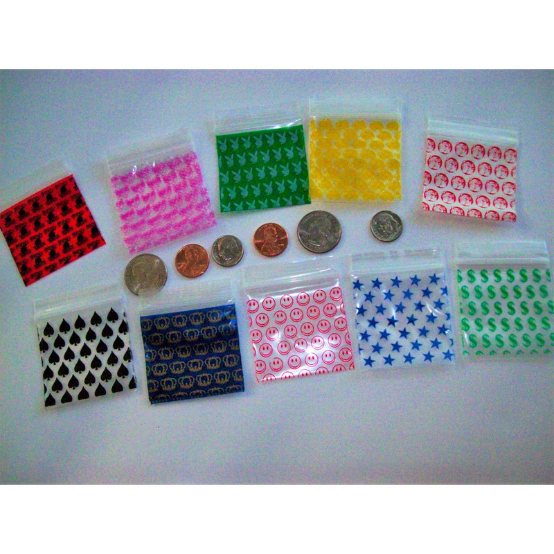 100-2" x 2"+ 20 FREE(10 Mixed Designs)"Variety"ZipL.ReCloseable Bags(3MilsThick)