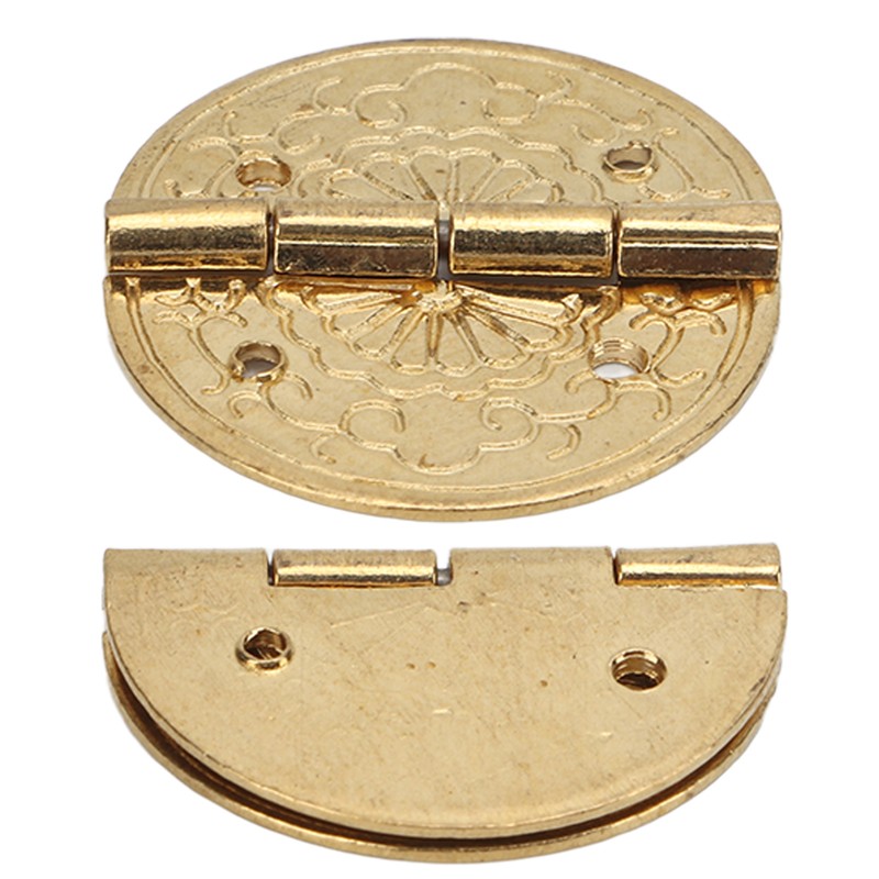 10pcs Mini Antique Hinges Round Exquisite Retro Design Corrosion Resistance