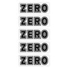 Zero Skateboard Stickers Bold Logo Clear/Black 6.5" x 2.25" 5-Pack