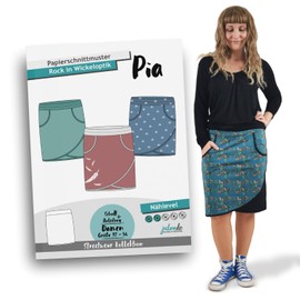 JULENDO Sewing Pattern Jersey Skirt in Wrap Look Pia Size 6-26 | Paper Sewing Pattern for Women with Sewing Instructions