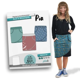 JULENDO Sewing Pattern Jersey Skirt in Wrap Look Pia Size 6-26 | Paper Sewing Pattern for Women with Sewing Instructions