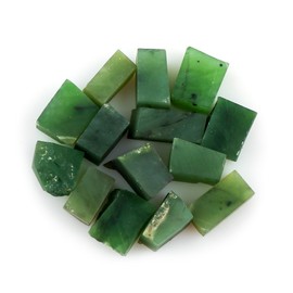 CRYSTALIS 100cts Natural Green-Jade Raw Crystals, Loose Gemstone Wholesale Bulk Rough Jewelry Making Supply, Chakra And Healing Stones, Wire Wrapping, DIY, Tumbling, Gem Collection, 10-15mm