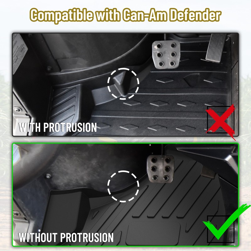SAUTVS Floor Mats for Can Am Defender, TPE Front Row