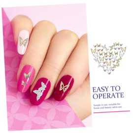 Mikinona DIY Nail Charms 40pcs Butterfly Nail Decor Metal Manicure Charms for Women