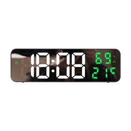 Tuperoymse Digital Wall Clock Temperature and Humidity Display Night Mode Table Alarm Clock 12/24H Electronic LED Clock