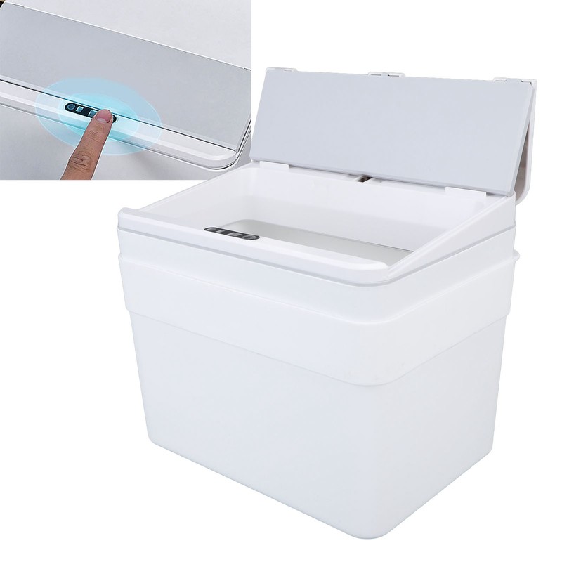 8L Bathroom Trash Can with Lid Automatic Garbage Can USB