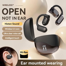 AI Language Translation Earbuds, 3-in-1 OWS Real-Time AI Translator Earbuds, 144 Languages & Accents Translation Device, Ai Headphones, Two Year Free Subscription, for Travel and Business (Black)