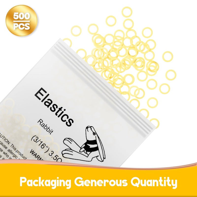 500 Pcs Orthodontic Elastic Rubber Bands, 3.5 Ounces Heavy Dental