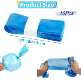 10-Pack Nappy Bin Refill Bags,4.5m Odour-Proof Nappy Bin Refill Cassettes Liner Film