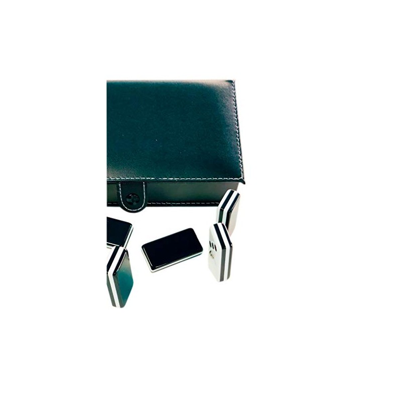 Domino Profesional Acrilico Cebra Negro Estuche Tipo Libro