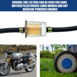 GZjiyu 6 Pieces Fuel Filter, Universal Fuel Filter for Lawn Mowers, Boats, Scooter Generator, Motorcycle, Car, Tricycle, Truck (6-8mm Hose Connect)