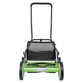 CNCEST 16-Inch Push Reel Lawn Mower - Manual Cordless Grass Cutter with 5 Precision Blades, Removable Grass Catcher Bag & Height Adjustment - Eco-Friendly Quiet Lawn Mower for Small Yards, Gardens