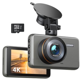 iZEEKER 4K Dash Cam with Free 32GB MicroSD Card, 2160P Dash Cam with Loop Recording, G-Sensor Auto Lock, Parking Mode, Night Vision, WDR