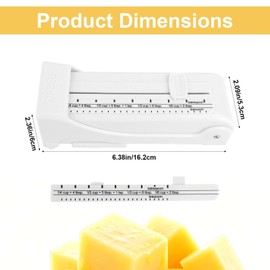 Butter Cutter Slicer, Stainless Steel One Click Butter Dispenser Cutter Stick Adjustable Measuring Dispenser and Keeper Operation Kitchen Tool Accessories for Bread Cookie Cakes Breakfast