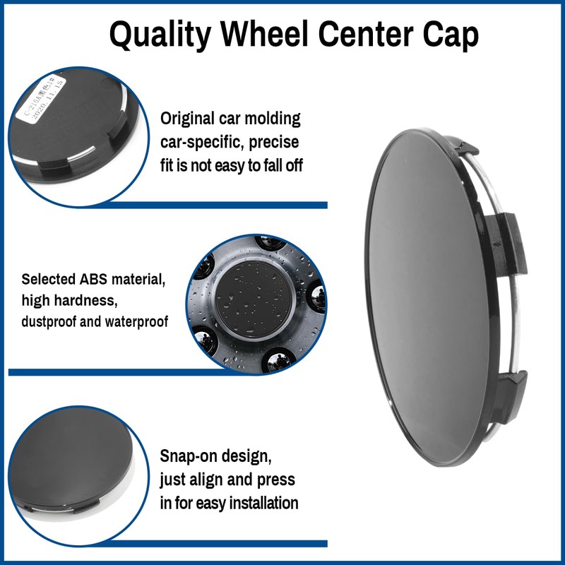 GTownWorks 2.6in Wheel Center Caps 66mm ABS Plastic Wheel Center