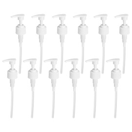 sourcing map 12Pcs Liter Pump Dispenser, 28/410 Universal Shampoo Container Pump for Lotion Soap in Kitchen Bathroom, White
