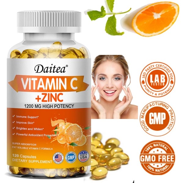 Daitea Vitamin C + Zinc: Immune Shield, Translucent Skin, Antioxidant