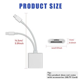 Summer 2 In 1 SD Card Reader, 1 Count Portable Type-C Card Reader, Phone Accessories, Dual Slots Memory Card Reader for Game, Office Supplies