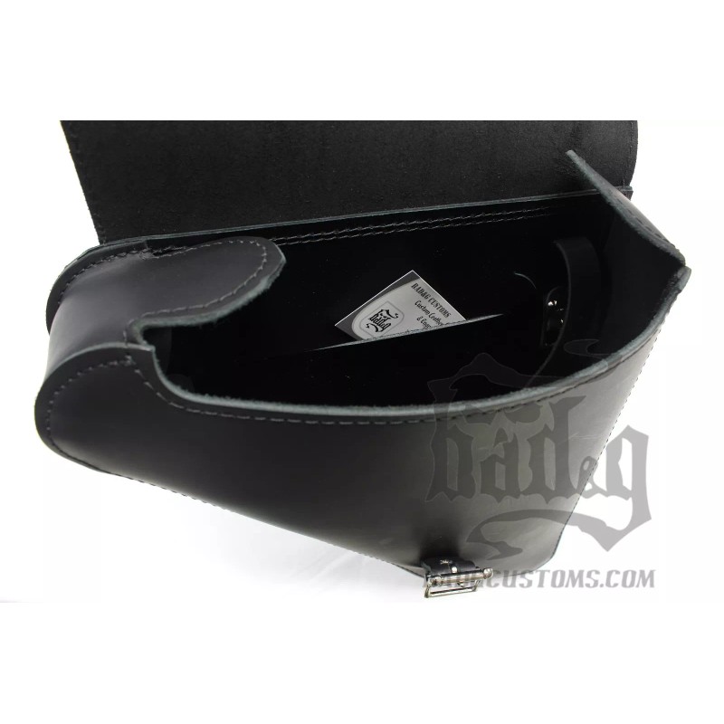 BAD&G CUSTOMS Harley DYNA LEFT Side BLACK SOLO BAG Saddlebag