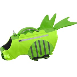 EMUST Life Vests for Dogs, Lightweight&Durable Dog Life Jacket Large, Extra Large French Bulldog Life Jacket for Swimming/Boat/Water, Life Jacket for Large Dogs, Green, XL