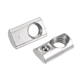 sourcing map M6 T Slot Nuts Roll in Spring T-nut with Ball Carbon Steel for 2020 Series Aluminum Extrusion Profile Rail with 6mm Slot 30Pcs