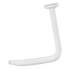 Body Jewelry (3 Piece Package) FLAT TOP Clear Bioflex Nose L-shape Retainer, 20g (0.8mm)TRN/1