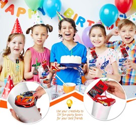 SOSAZOZA 128Pcs Race Car Party Favors Race Cars Birthday Party Supplies Including Cup Straw Buckle Bracelet Mini Car Racing Theme DIY Stickers Keychain Filler Goodie Bag Stuffer Car Party Favors