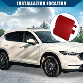 Hihaha KB8A50EK1BB Car Tow Hook Cover for Mazda CX-5 2017-2021 / Right Side Rear Bumper Towing Eye Cap Trailer Cap/Durable Plastic / 1Pcs Red